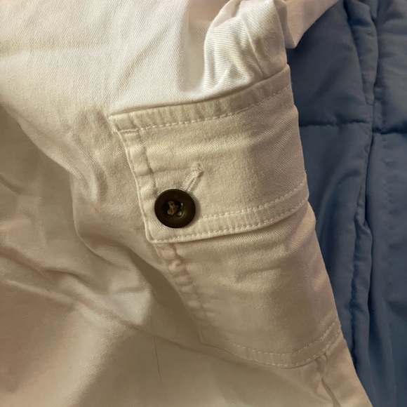 Westbound white Utility Cargo pants cropped size 14 cotton spandex five pocket - Picture 10 of 16